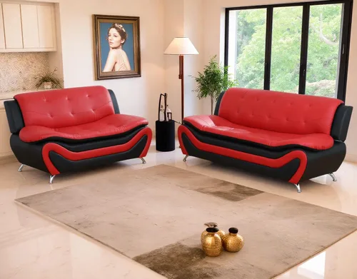 Miniatura 30 de Juego de sofá de cuero (3 piezas, cuero negro B), muebles de sala de estar para apartamento, material de estilo minimalista, fácil montaje B-cuero