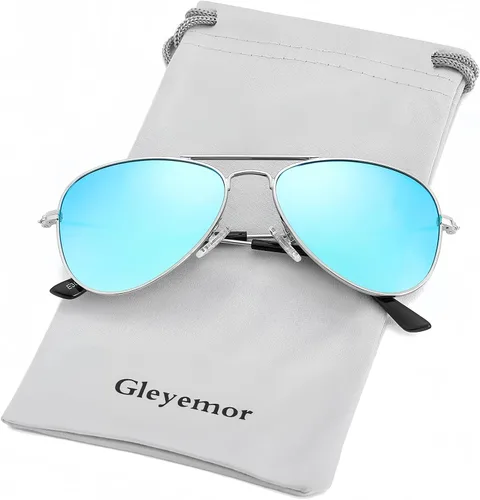Miniatura 8 de Gleyemor Lentes de sol polarizados estilo aviador para niños y niñas, jóvenes, adolescentes, dos tamaños de 1.969 in y 2.047 in