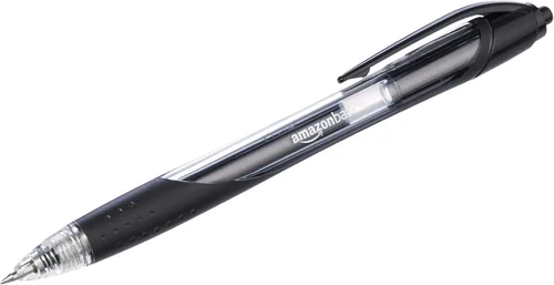 Miniatura 2 de Amazon Basics Bolígrafos retráctiles de tinta de gel para tomar notas y escribir en la oficina, punta fina de 0.028 in, escritura suave, negro