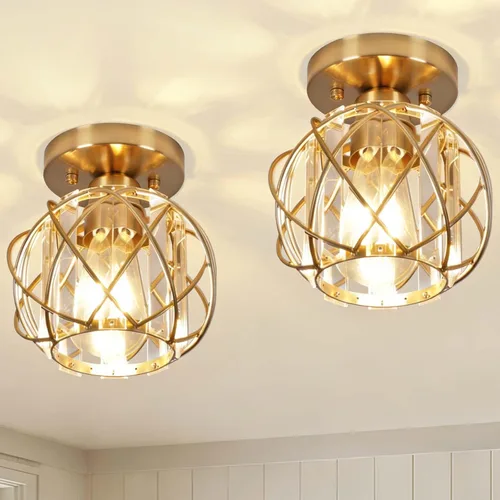 Miniatura 9 de Lámparas de techo para pasillo, montaje empotrado, E26, iluminación de techo con candelabro pequeño de cristal, iluminación interior para vestíbulo