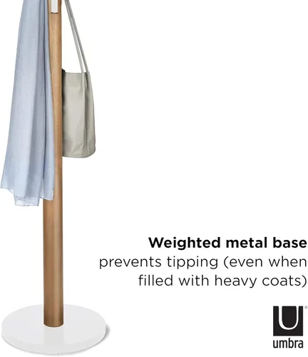 Miniatura 4 de Umbra Perchero Flapper, Colgador de Ropa, Soporte para Paraguas y Organizador de Sombreros, Ideal para Entrada, Blanco Natural