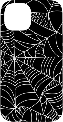 Miniatura 4 de iPhone 12 Mini Spider Web Halloween patrón espeluznante en caso negro