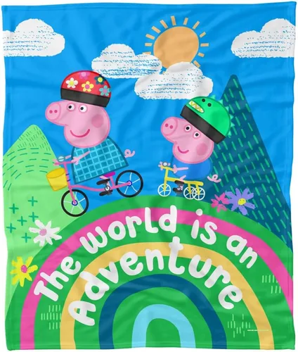 Miniatura 10 de LOGOVISION Peppa Pig - Manta de forro polar de 36 x 58 pulgadas de alto de Peppa and George