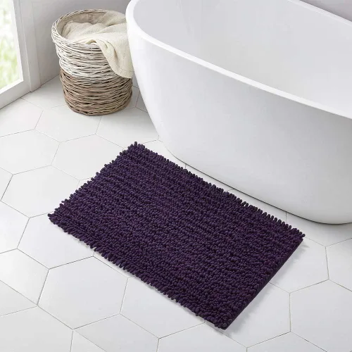 Miniatura 243 de Walensee Alfombra de baño antideslizante (24x17 pulgadas, rosa polvoriento) absorbente de agua, súper suave, lanuda de felpilla, lavable a máquina