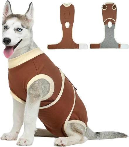 Miniatura 17 de Kuoser Traje de recuperación para perros, traje suave de esterilización para perros para recuperación de cirugía femenina, traje de recuperación
