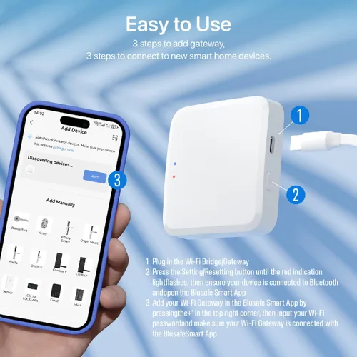 Miniatura 8 de TUYA - Puerta de enlace WiFi para timbre de puerta inteligente, cerrojo de huella digital