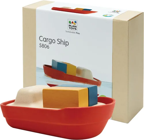 Miniatura 17 de PlanToys® Barco de guardia costero de madera con conductor Juguete impermeable para baño y agua Juguete Montessori para juego imaginativo