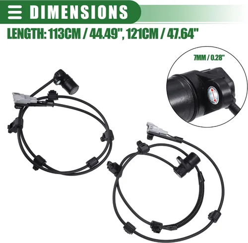 Miniatura 4 de Motoforti Sensor de velocidad de rueda ABS trasero izquierdo derecho, para Toyota 4Runner 1996-2002, goma, No.8954535030/8954635030, negro, 2
