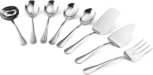 Miniatura 2 de Gourmet Basics by Mikasa 5181046 Kaylee Juego de 8 piezas de acero inoxidable para servir