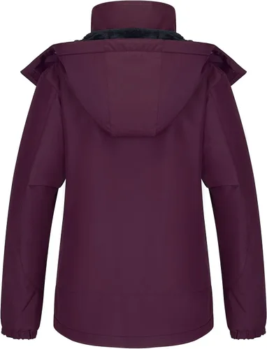 Miniatura 2 de CAMEL CROWN Chaquetas de esquí de invierno cálidas para mujer, abrigo de nieve impermeable con capucha, chaqueta de lluvia resistente al viento