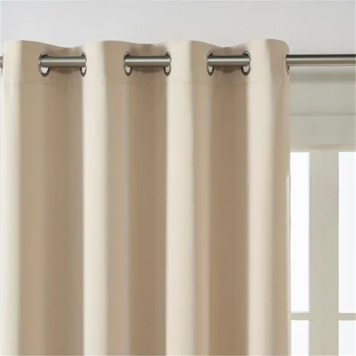 Miniatura 4 de Cortina blackout con diseño de ondas a rayas con ojales para ventana y puerta, cortinas térmicas para puertas, 1 panel