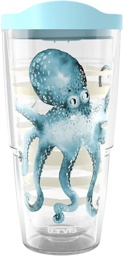 Miniatura 20 de Tervis Traveler - Vaso aislado de triple pared Sara Berrenson de algas marinas profundas mantiene las bebidas frías y calientes, 20 onzas, acero