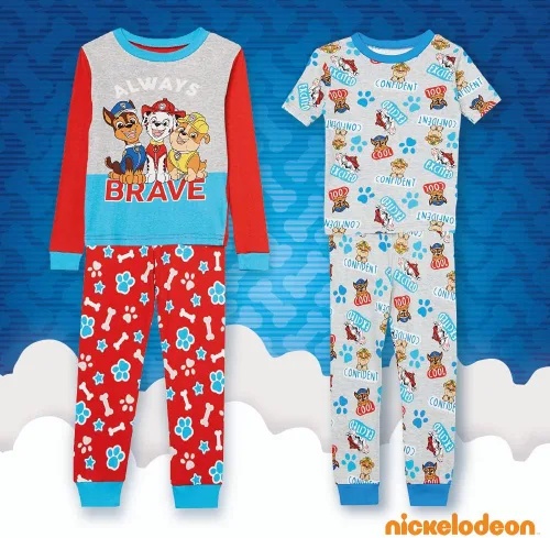 Miniatura 4 de Nickelodeon Paw Patrol - Conjunto de pijama de algodón ajustado de 6 piezas, suave y lindo para niños
