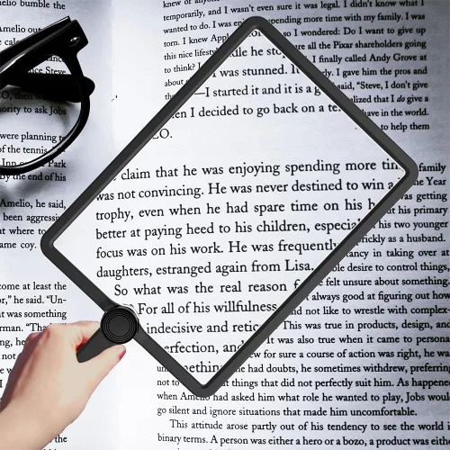 Miniatura 4 de Lupa recargable grande con luz, manos libres para el cuello, lupa de página completa con 50 luces LED y brillo ajustable para lectura, manualidades