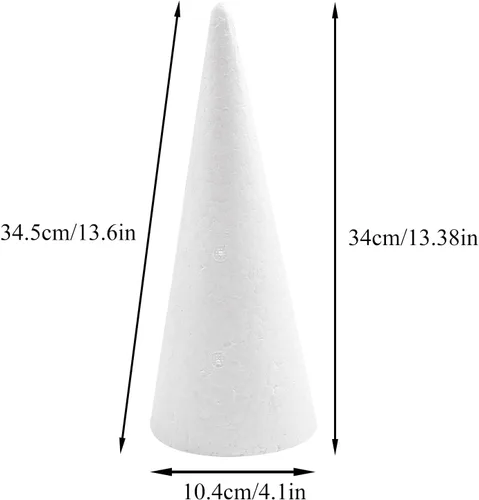 Miniatura 2 de Crafjie Conos de espuma para manualidades y manualidades (4.1 x 13.6 pulgadas, paquete de 6), conos de espuma para árbol de Navidad de poliestireno