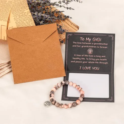 Miniatura 5 de Yeshen Regalos para tía, mamá, mamá, gigi, abuela, mimi, nana, hermana, mejor amiga, sobrina, madrina, novia, esposa, alma gemela, pulsera de piedra