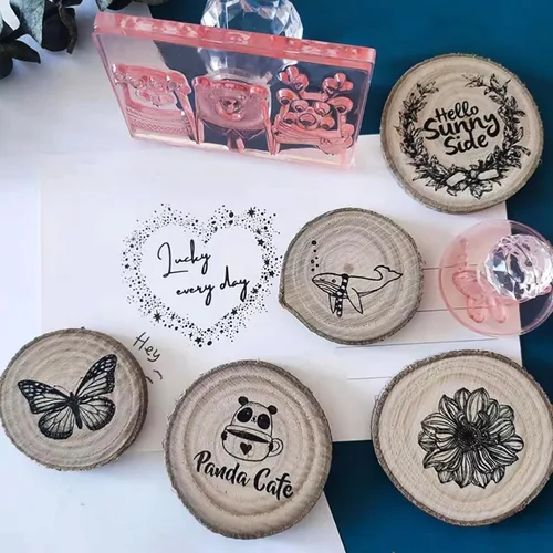 Miniatura 7 de Sello de goma con logotipo personalizado con mango (rectángulo 0.6 x 1.8 pulgadas)
