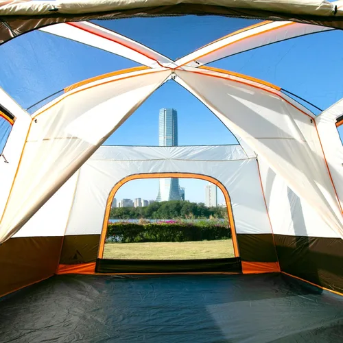 Miniatura 11 de KTT Extra Large Tent 10-12-14 Person(B),Family Cabin Tents,2 Rooms,3 Doors and 3 Windows with Mesh,Straight Wall,Waterproof,Double Layer,Big Tent