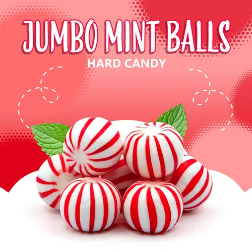 Miniatura 3 de Bolitas de menta jumbo de 2 libras Caramelo duro con sabor clásico a menta Caramelo antiguo para bufés de vacaciones y cuencos de oficina