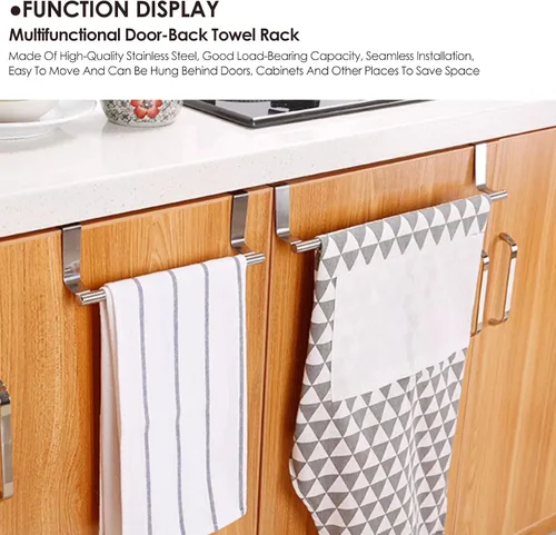 Miniatura 3 de Toallero retráctil para colocar sobre la puerta, toallero para gabinete, de acero inoxidable retráctil, para cocina, sobre el gabinete, toallero