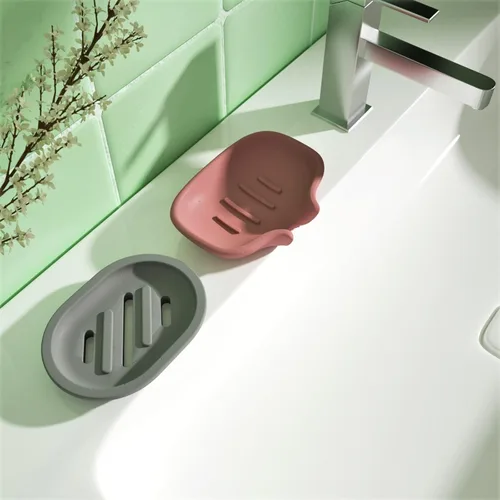 Miniatura 5 de Molde de silicona para jabonera de hormigón con drenaje, soporte de jabón de cemento para ducha/baño, herramientas de fabricación de bandejas