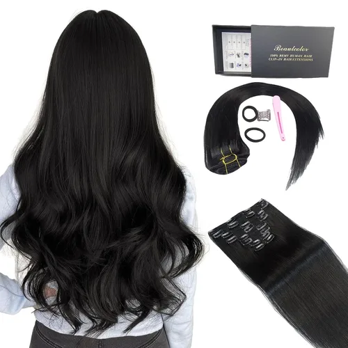 Miniatura 24 de 8Pcs Clip in Hair Extensions Real Human Hair, 140G 18 Inch Ash Blonde Mix Bleach Blonde 18P613