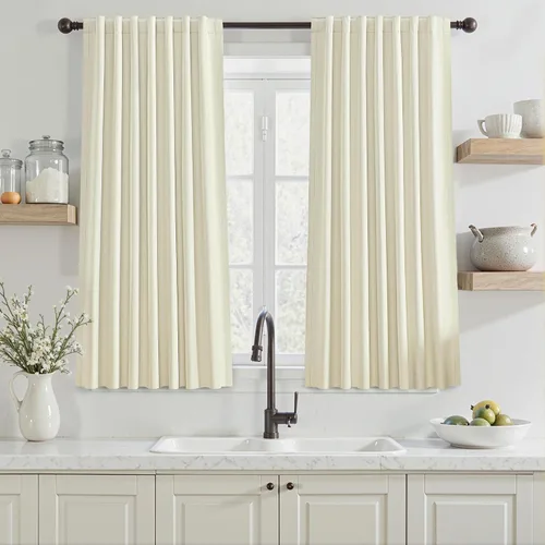 Miniatura 58 de Cortinas opacas de 54 pulgadas de largo para dormitorio, sala de estar, cortinas beige con aislamiento térmico, oscurecimiento de la habitación