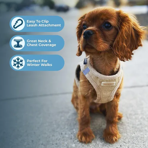 Miniatura 5 de Best Pet Supplies - Arnés para todo clima de malla y felpa, reflectante, antitirones, para perros/gatos pequeños/medianos, cierre de gancho y bucle