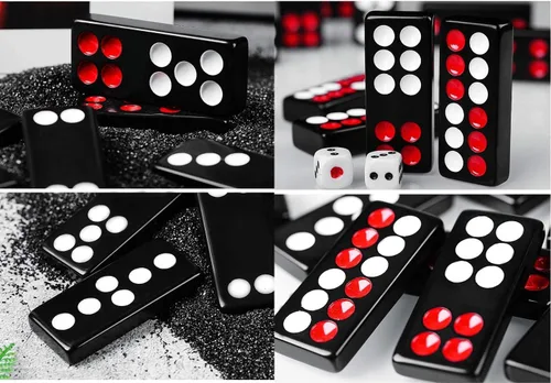 Miniatura 6 de Juego de 32 piezas de azulejos Pai Gow, dominó negro tradicional chino, Pai Gow, póker Pai Gow, el mejor juego de casino divertido juguete
