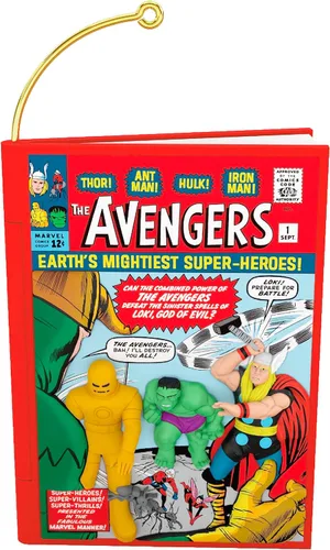 Adorno navideño de Hallmark Keepsake 2023, Adorno del 60º aniversario de Marvel Comics Los Vengadores, Regalos de superhéroes