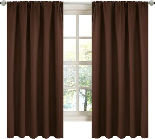 Miniatura 13 de LA PALMA Cortinas opacas con bolsillo para cortinero para sala de estar, bloqueo de luz, aislamiento térmico, reducción de ruido, cortinas