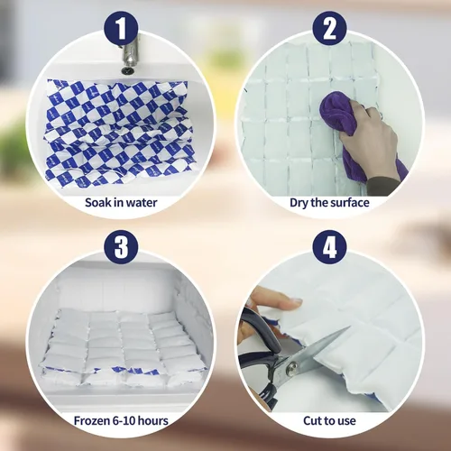 Miniatura 5 de Paquetes de hielo seco para envío de alimentos congelados - Manta de hielo flexible para enfriadores - Paquetes fríos de envío mantienen