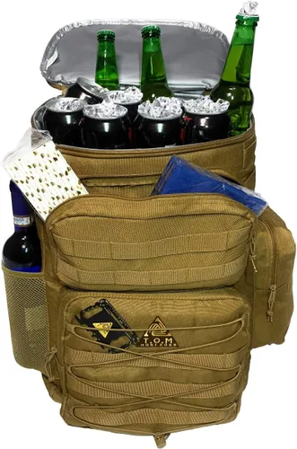 Miniatura 6 de Mochila enfriadora, táctica, aislada. Resistente, extra grande, a prueba de fugas para senderismo, camping, playa. Bono, herramienta multiusos