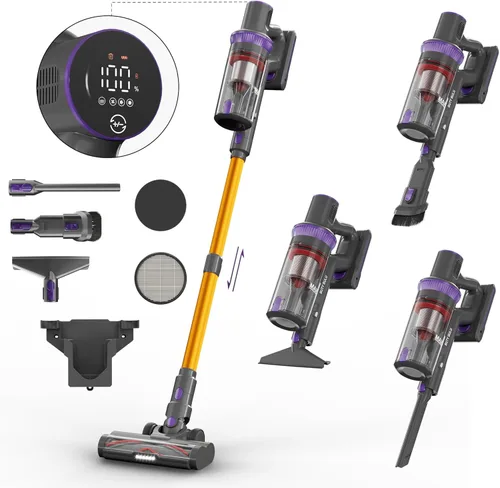 Miniatura 9 de BUTY BULU - Aspiradora inalámbrica de mano, 30KPa, batería recargable de 2200mAh, aspiradora ligera pequeña, escoba eléctrica, tiempo de ejecución