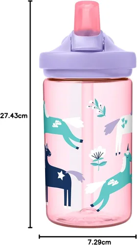 Miniatura 79 de CamelBak Eddy+ Kids Water Bottle with Bite Valve Straw, Leak‑Resistant Easy‑Sip Design for Everyday Hydration, 14oz Kids Animales de la selva