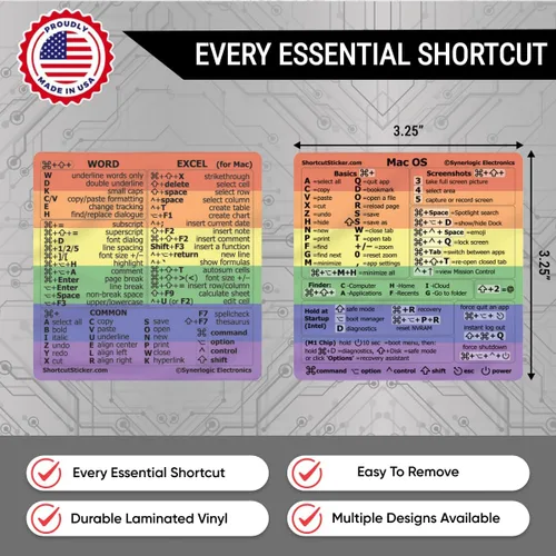 Miniatura 2 de Synerlogic (1 juego) Mac OS + Word/Excel (para Mac), adhesivos de vinilo laminado, para MacBook Air/Pro/iMac/Mini (arcoíris)
