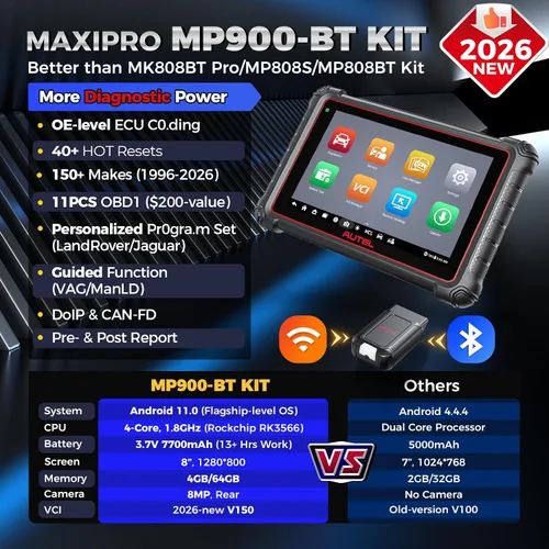 Miniatura 2 de Autel Kit de escáner MP900-BT, herramienta de escaneo bidireccional con codificación ECU (kit OBD completo), misma función que MS906MAX MS906 PRO