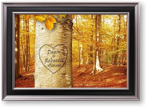 Miniatura 64 de Arte enmarcado de vacaciones con nombres de pareja en sillas de cubierta, regalo de amor perfecto para aniversario, boda. Con diferentes estilos