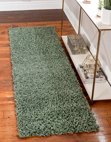 Miniatura 64 de Unique Loom Davos Shag Collection - Alfombra de área, color liso (4 pies 1 pulgada x 6 pies 1 pulgada, rectangular, color pimienta)