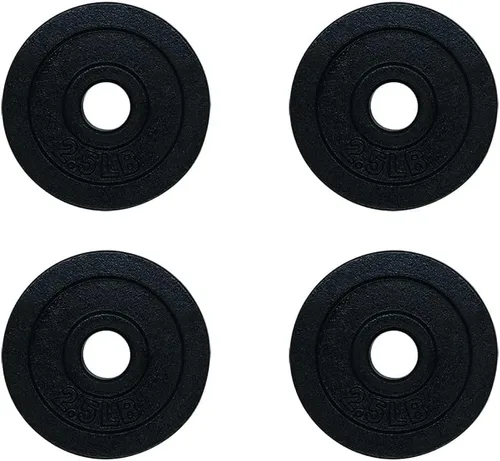 Juego de placas de peso de hierro fundido de 1.14 pulgadas con orificio central para mancuernas, pesas, entrenamiento de fuerza, 1.25 libras, 2.5 D.