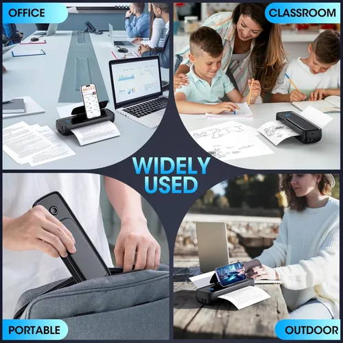 Miniatura 8 de Impresora portátil sin tinta inalámbrica para viajes, soporte de papel térmico A4 y A5, 8.5 x 11 pulgadas, carta de EE. UU. y legal, compatible