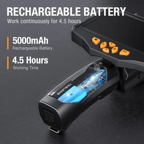 Miniatura 7 de Teslong Cámara de Inspección, Cámara de Boroscopio de Doble Lente con Luz, NTS300 Endoscopio Industrial IPS de 5", 1080P Impermeable Flexible