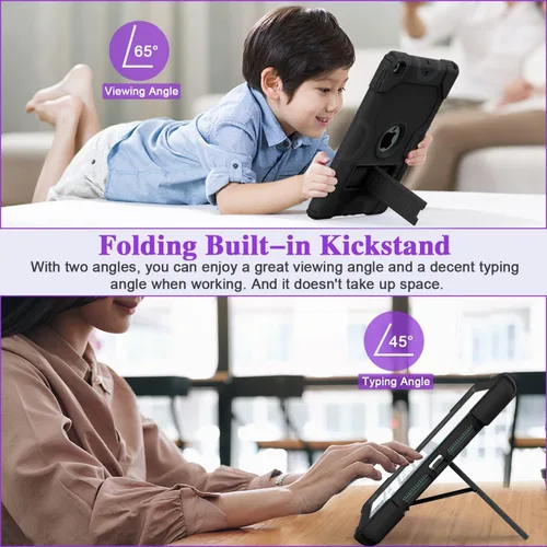 Miniatura 4 de ZoneFoker - Funda para iPad de 9.ª generación, funda para iPad de 8.ª y 7.ª generación, funda para iPad de 10.2 pulgadas 2021/2020/2019, funda Negro