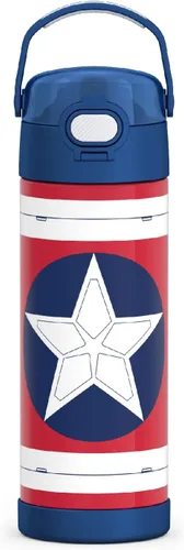 Miniatura 33 de THERMOS FUNTAINER Botella de acero inoxidable con aislamiento al vacío de 16 onzas con tapa ancha de canalón, Rosa Neón