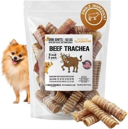 Miniatura 8 de Dog Chits Tráquea de carne para perros de 1 libra – 100% de un solo ingrediente, alta en proteínas, baja en grasa – Glucosamina para apoyo articular