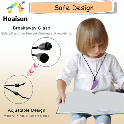 Miniatura 5 de Paquete de 7 collares masticables sensoriales para niños, collar masticable, juguetes sensoriales para niños con autismo, TDAH, SPD, juguetes