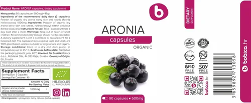 Miniatura 8 de Cápsulas orgánicas de bayas de Aronia – Suplemento de chokeberry negro con antocianinas y polifenoles naturales – Apoya el sistema inmunológico