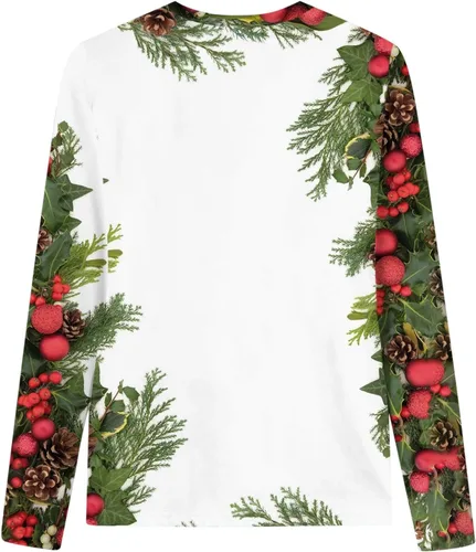 Miniatura 5 de Christmas Sweatshirt for Women Oversized Loose Fit Blouse Aesthetic Long Sleeve Sparkly Pullover Blouse Trendy Tops