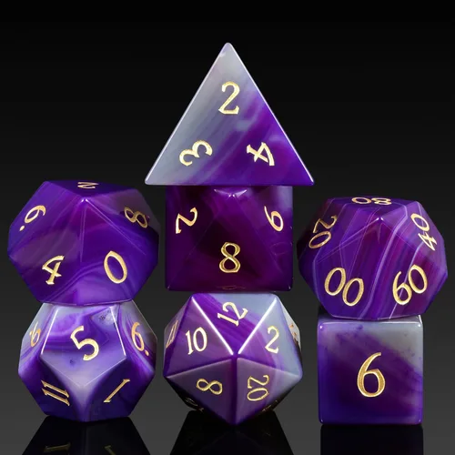 Miniatura 14 de Juego de dados Aagte D&D DNDND Un juego completo de dados de piedra DND con estuche de regalo magnífico para juego de mesa Dungeons and Dragons