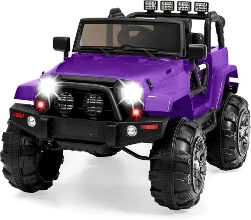 Miniatura 12 de Best Choice Products Camión de paseo para niños de 12 V, auto de juguete con batería con suspensión de resorte, control remoto, 3 velocidades, luces